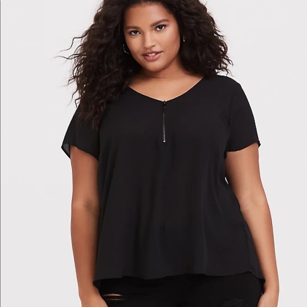 torrid Georgette Zip Front Shirt